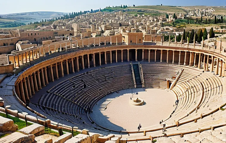 요르단 역사 속 주요 사건 - **Ancient Petra: Nabataean Traders at Al-Khazneh**
    "A vibrant, wide-angle shot of the Treasury (...